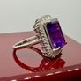 Amethyst Moissanite Halo Ring Image 6