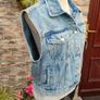 Pull & Bear Distressed Denim Sleeveless Jacket  Unisex  Size Small Image 5