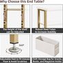 Narrow Side Table, 3-Tier Slim End Table with Fabric Basket, Modern Sofa Table for Narrow and Small Spaces, with Gold Metal Frame, White Image 6