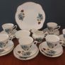 Beautiful Vintage Royal Stuart Fine Bone China 21 Piece Teaset in a Fabulous Mixed Floral Pattern in Excellent Condition, pattern number R/5103 Image 2
