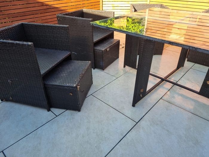 8 Seater Rattan Cube Table And Chairs