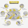 FREE EXPRESS SHIPPING Metalic Marble Duvet Cover Sets, Reversible Triangle Bedding Double Bed Set, Washable Quilt Covers, Ochre/Grey Image 5