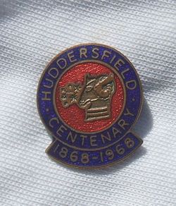 HUDDERSFIELD BOROUGH (Ram's head municipal crest) - 1868 to 1968 centenary commemorative badge