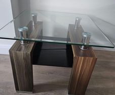 Glass & Wood Side tables x 2