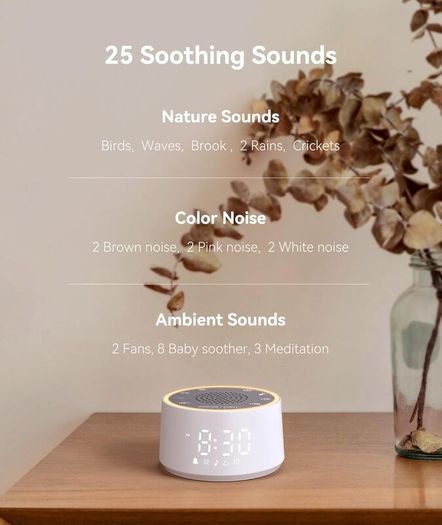Dreamegg White Noise Machine - D1 Nova Sound Machine for Baby Adult, 25 Soothing Sounds, 9 Night Lights, Dimmable Display, Ideal Sleep Aid for Heavy Sleepers Bedroom