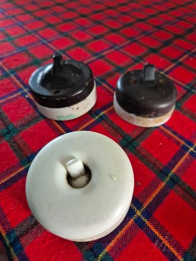 Vintage 3 bakelite original salvaged light switches