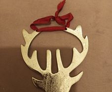 Hanging metal christmas stag decoration