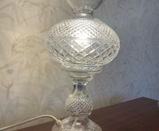 Vintage Waterford Crystal Alana / Inishmaan Hurricane Table Lamp  14inch
