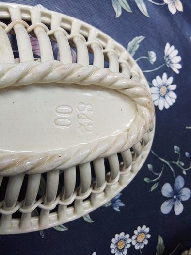 Two Ceramic Basket Weave  Containers