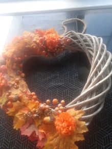 Autumn door wreath .Heart shape .10 euro