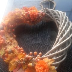 Autumn door wreath .Heart shape .10 euro