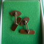 Antique Cufflinks engraved design, antique. Oval fronts  gilt,  c1900. Image 8