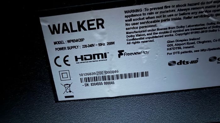 Walker 65, 4K Ultra HD Smart TV