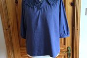 BNWTS Next Ladies Linen Blend Blue Blouse Size 14 including postage