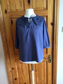 BNWTS Next Ladies Linen Blend Blue Blouse Size 14 including postage