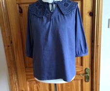 BNWTS Next Ladies Linen Blend Blue Blouse Size 14 including postage
