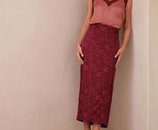 next plus size 20 burgundy red satin skirt postage included