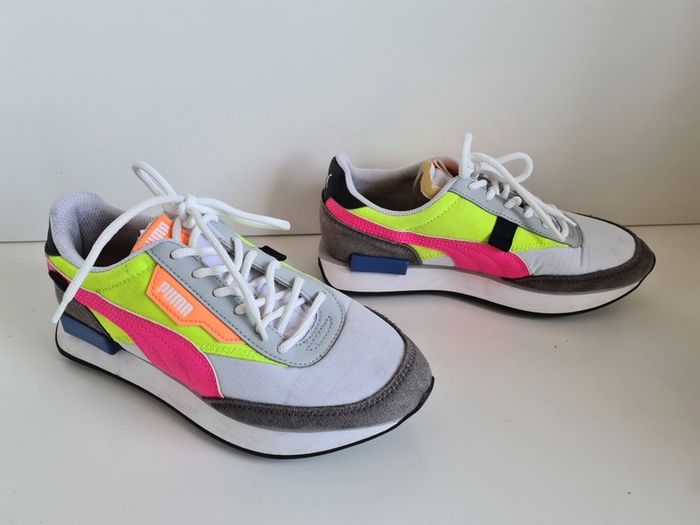Puma sport shoes trainers runners colourfull uk4 EU 37