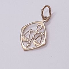 375 9ct gold zodiac Libra pendant