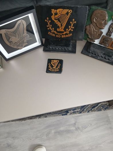 irish placks and picture and coaster