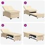 Sofa Bed Grey 194 x 67 x 37 cm Fabric Image 5