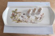 Vintage St.Michael Harvest melamine sandwich tray &amp; 3 napkin rings