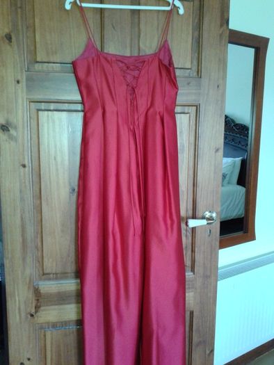 Red sleeveless evening dress Size 10