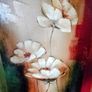 Wooden Painted Picture, Raised Floral Painting. Image 5