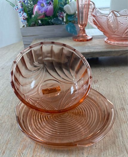 Antique/vintage assorted pink glass