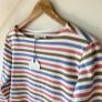 BNWT Seasalt Cornwall Sailor Top 3/4 Sleeve Striped Organic Cotton Image 3
