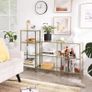bathroom shelf, standing shelf, kitchen shelf, hallway shelf, living room shelf, plant shelf with 4 shelves made of tempered glass, stable, easy to assemble, living room, bedroom, office, gold-colored Image 2