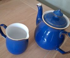 Denby Teapot & Jug Imperial Blue