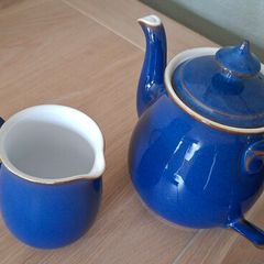 Denby Teapot & Jug Imperial Blue