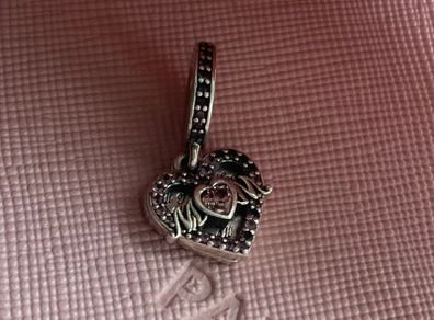 Pandora Heart & Mum Dangle Charm-good condition