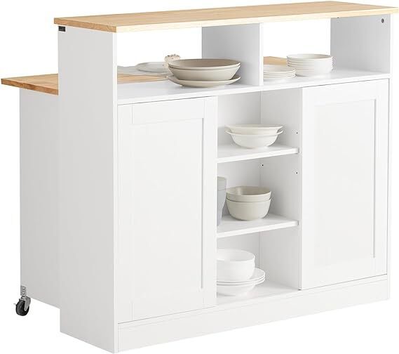 kitchen cabinet Storage Sideboard Kitchen  Island  Cabinet Kitchen Island Multi-storage Kitchen Cabinet with Sliding Doors and Extendable Worktop