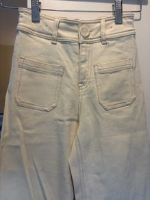 Leigh Tucker Willow Girls Cream/Lemon Wide Leg Jeans (7-8 Years)