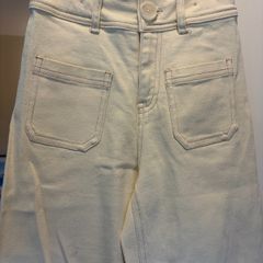 Leigh Tucker Willow Girls Cream/Lemon Wide Leg Jeans (7-8 Years)