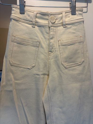 Leigh Tucker Willow Girls Cream/Lemon Wide Leg Jeans (7-8 Years)