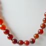 Vintage Natural Red Carnelian Agate Bead Necklace strung on a silk cord length 20" Image 4