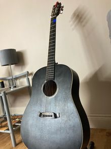 tanglewood black bird acoustic guitar and hard case