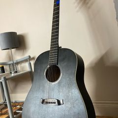 tanglewood black bird acoustic guitar and hard case
