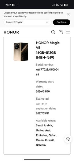 Honor magic V5 ivory white