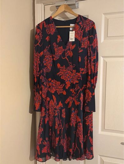 LK Bennett Floral Midi Dress Brand New UK 16 RRP 445