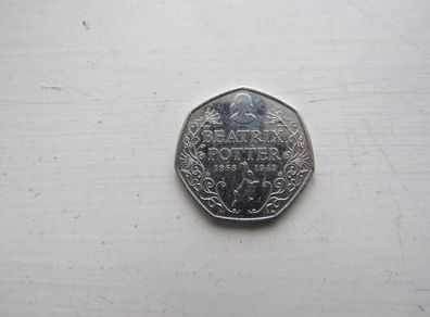 Beatrix Potter 150th Anniversary 50 pence coin 2016