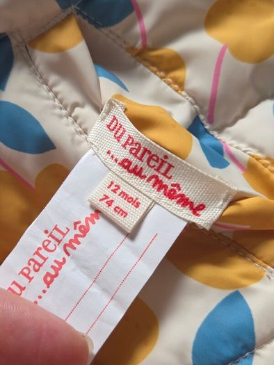 Du Pareil au Meme Reversible Baby Puffer Bodywarmer Gilet - 12M
