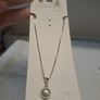 Silver Tone Pearl Jewellery Set Necklace Hoop Earrings New Image 5