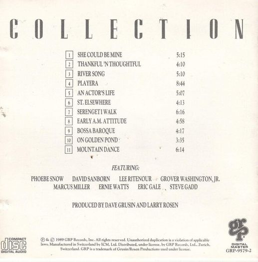 Free Postage! Dave Grusin. Collection. CD.