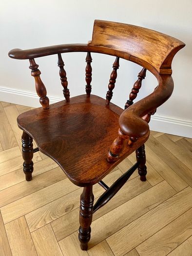 19th Century Antique Smokers Bow Armchair