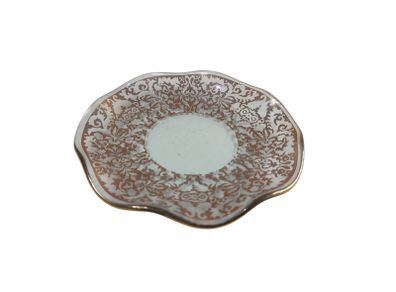 Vintage Glass Plate Hand Painted Gold Glass 12cm / 5 inches