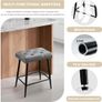 Set of 2 Bar Stools, Bar Stools with Microfibre Leather, Retro Bar Stools with Footrest, Counter Stool, 62.5 cm High, Kitchen Stools Without Backrest for Bistro, Kitchen, Dining Room, Grey Image 5